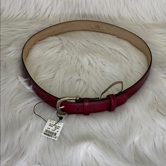 ‼️Gucci‼️Red Leather Belt 295336 Size 34 NEW - Picture 5 of 6